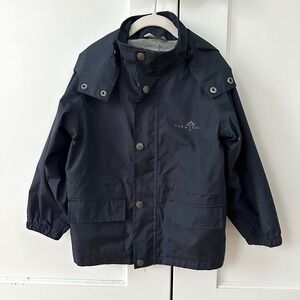Ver de Terre Kids Navy Blue Detachable Hood Outdoor Rain Jacket Size 4 Danish
